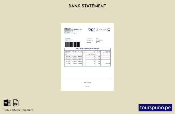 listo para imprimir plantilla de word   extracto bancario BPR de Ruanda